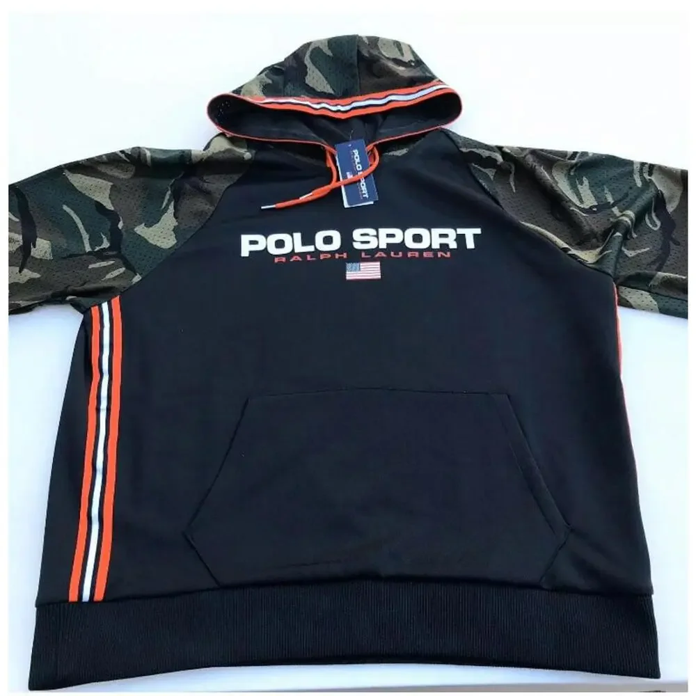 MEN POLO RALPH LAUREN Sport Camo Stadium Casual Hoodie Sweatshirt SZ LARGE - Picture 2 of 6